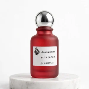 frosted red perfume bottle